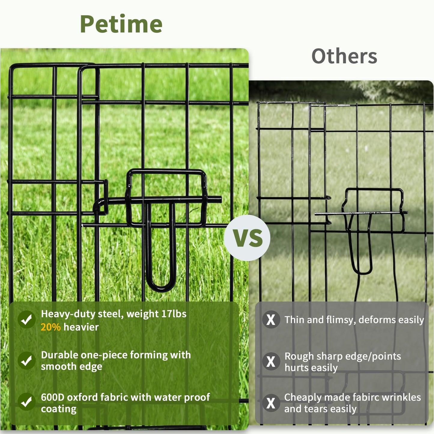 PETIME Foldable Metal Dog Exercise Pen/Pet Puppy. Chosen for real quality, fits naturally into