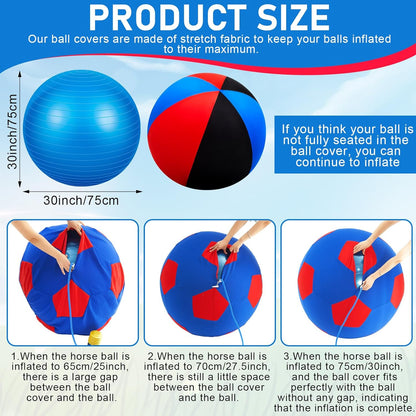 30inch Giant Herding Ball with Cover Anti Burst Ball Please Watch VCR for How to Inflation Horse Toys for Horses Stall Entertainment Play, Pump Included(Stylish)