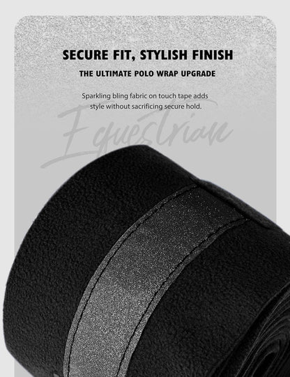 Harrison Howard Horse Polo Wraps Upgrade with Bling Leg Wraps for Horses 4-Pack Fleece Leg Wraps Stable Supplies Black L