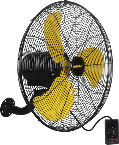 VENTISOL 20 Inch Wall Mount Fan Oscillating, High Velocity Industrial Wall Fan for Indoor, Commercial, Residential, Warehouse, Greenhouse, Workshop, Basement