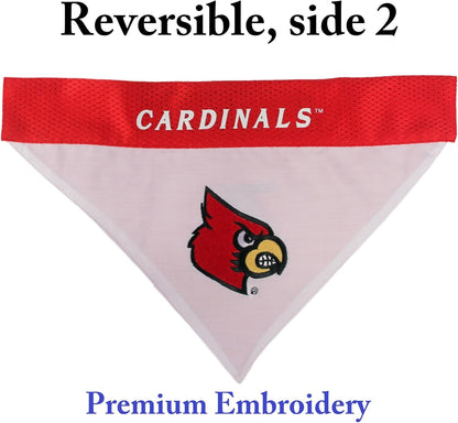 Pets First Collegiate Pet Accessories, Reversible Bandana, Louisville Cardinals, Small/Medium