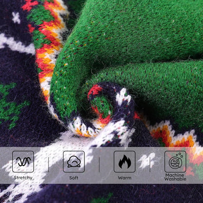 Queenmore Dog Christmas Sweater,Turtleneck Knitted Pullover Xmas Pet Clothes Sweatshirt,Christmas Outfit, Warm Dog Sweaters for Small Dogs Boy Girl,XmasDeer,L