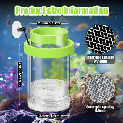 2 Pcs Breeder Box for Fish Tank Aquarium Breeder Separation Net Breeding Box with Suction Cup for Small Fish Shrimp Clownfish Guppy(Green,M)