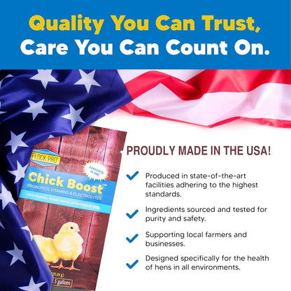Equerry's Flock PRO Chick Boost Probiotic - Probiotics, Vitamins, Minerals and Electrolytes for Chickens | Chicken Vitamins and Supplements for All Poultry - 5lb