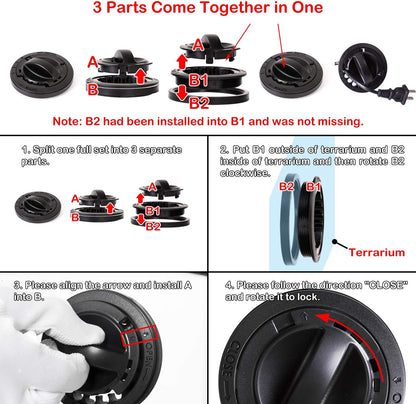 REPTI ZOO 50 Gallon Reptile Glass Terrarium Tank Double Hinge Door with Screen Ventilation Large Reptile Terrarium 36" x 18" x 18"(Knock-Down)