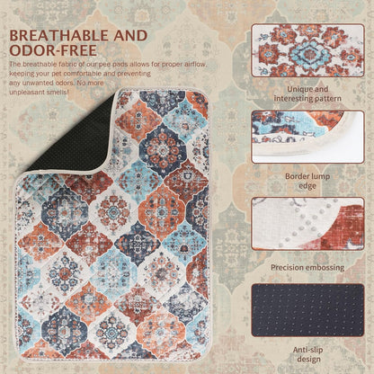 IEUUMLER Washable Pee Pads for Dogs, 2 Pack Reusable Pee Pads for Dogs Non-Slip Grip, Super Absorbent Waterproof Puppy Pads for Potty Training, Playpen, Crate, Whelping Box EU011 (Orange,41" x 41")