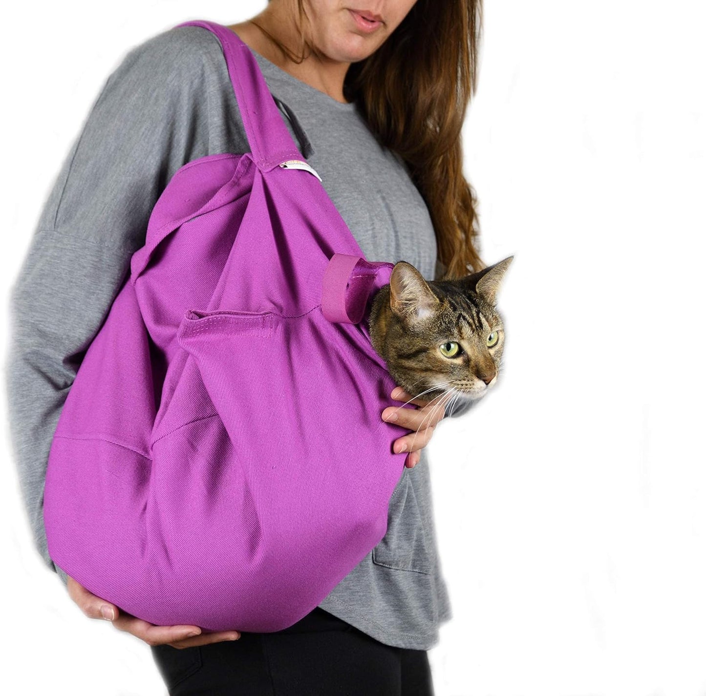 Cozy Comfort Carrier - X-Small Lavender Cat Carrier Soft, Cat Restraint Bag and Cat Sling Carrier for Grooming, Vet Visits, Medication Administration, Dental Care, and Nail Trimming