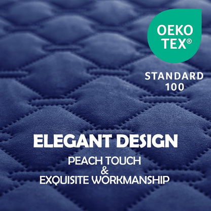 gogobunny 100% Double Sided Waterproof Dog Blanket Soft Pet Bed Cover Reversible Protect Furniture Couch Sofa Car for Puppy Large Dog Cat (Dark Navy/Light Navy, 30x30 Inch (Pack of 1))