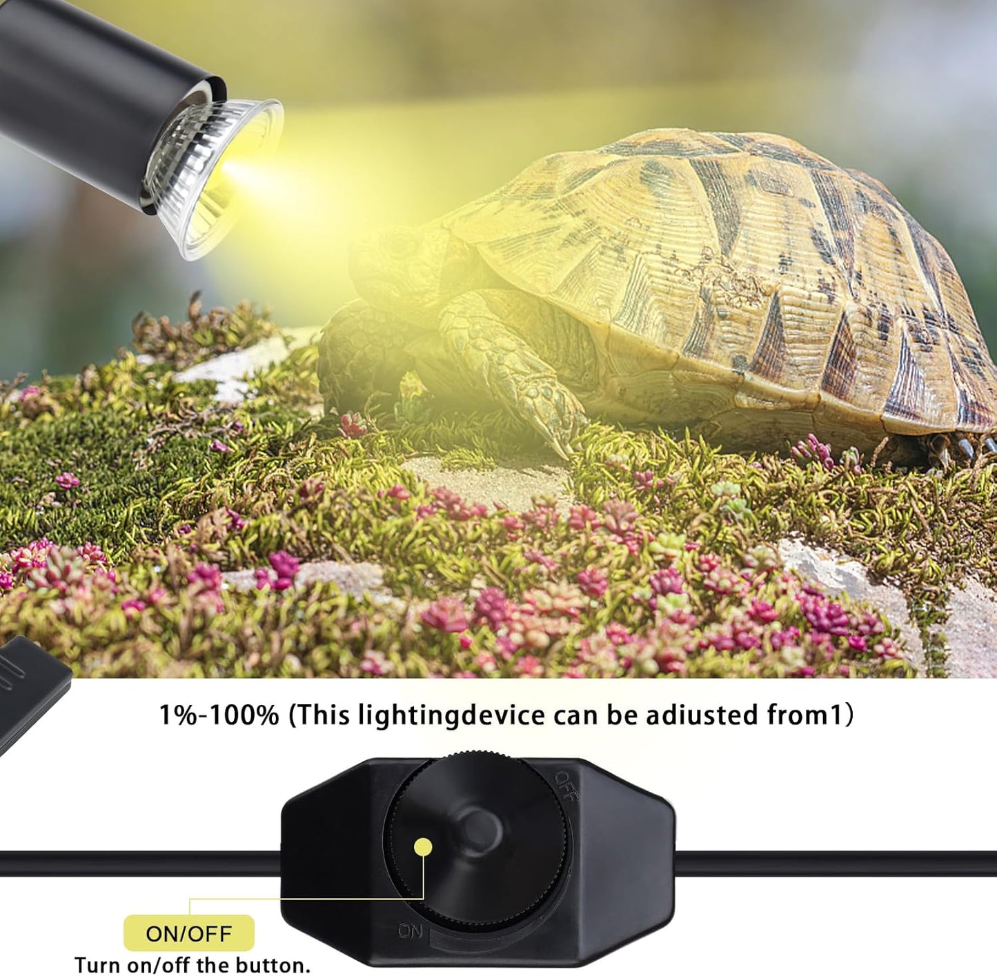 ReptileHeat Lamp The Adjustable Temperature and 360 ° Rotating Hose Crawlers Heating Lights, for Turtles, Lizards, Beard Dragons and Other Amphibious Pets