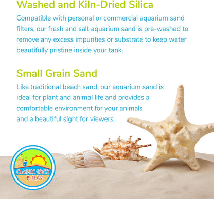 CLASSIC SAND & PLAY Natural Aquarium Sand for Freshwater and Saltwater Tanks, 40 lb. Bag, Improves Filter Life and Filtration Process, Pre-Washed Fine Sand, Red