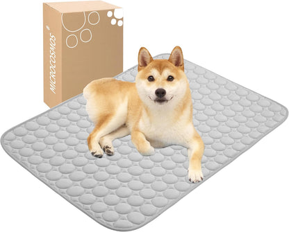MICROCOSMOS Summer Cooling Mat & Sleeping Pad- Water Absorption Top, Materials Safe, Easy Carry, EZ Clean. Keep Cooling for Pets, Kids and Adults.(Grey, 36" x24")