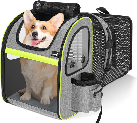 Pecute Pet Carrier Backpack, Large Cat Carrier Backpack Hold Up to 22 Lbs, Expandable cat Backpack