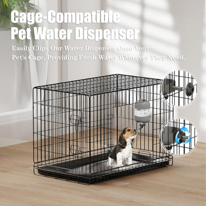 Puppy Bowls for Small Dogs,3 in 1 Dog Bowl Set with Puppy Water Bottle and 2 Food Grade Stainless Steel Bowls,15°Tilted Food and Water Bowl Set for Cats,Rabbits,Ferrets,Guineas