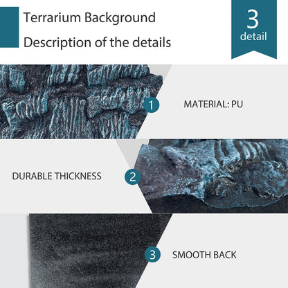 4pcs Rock Terrarium Background,3D Reptile Tank Background Board,Amphibian Stereo Backdrop Wall,Lizard Snake Gecko Spider Chameleon Turtle Fish pet silo Background Decorative Panel