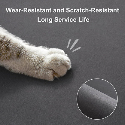 YCT Cat Food and Water Mat for Pets - Non-Slip Super Absorbent Dog Bowl Mat With Multiple Cat Heads Logo - 24 x 16.9 Inches, Dark Grey