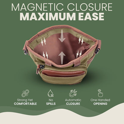 BEAU&FUR Dog Treat Pouch with Clicker for Training - Hands-Free Dog Treat Bag with Magnetic Closure, Built-in Poop Bag Holder Pocket