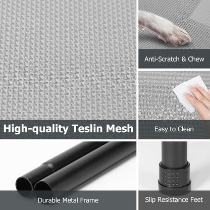 Elevated Dog Bed for Outdoor, Medium Raised Dogs Cot for Training, Cooling Pet Beds with Washable Mesh, Indestructible Lifted Platform for Outside Camping, 35 inch Grey