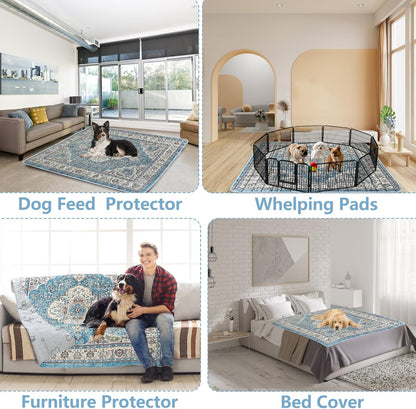 Extra Large Washable Pee Pads for Dogs (72"x72"), Upgrade Reusable Puppy Pads with Non-Slip Rug Pad, Super Thickening Absorbent Leakproof Dog Traning Pads Whelping Pad for Dogs, Doggie