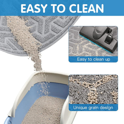 UPSKY Cat Litter Mat - Soft on Kitty Paws, Large Trapping Mat 35" x 24" for Scatter Control, Waterproof Extra Large Box Carpet