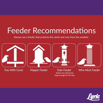 Lyric Delite Wild Bird Seed for Outside Feeders - No Waste Bird Food, Nuts & Seeds Mix, Attracts Buntings, Chickadees & Finches, 10 lb (Pack of 2-5 lb Bags)