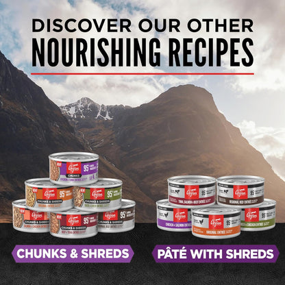 ORIJEN Chunks & Shreds Wet Cat FoodChicken and Tuna Kitten Entrée 5.5oz Cans (6 Count)