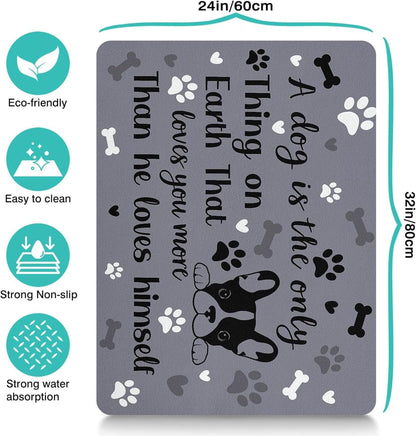 Pet Feeding Mat for Floors Waterproof Dog Mat for Food and Water Absorbent Quick Dry Non Slip mat for Cat Bowls