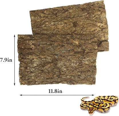 Tfwadmx 2Pcs Cork Terrarium Background 11.8”x7.9” Natural Cork Bark Backdrop Reptile Background Climbing Wall Terrarium Accessories for Lizard,Tortoise,Gecko,Bearded Dragon,Chameleon