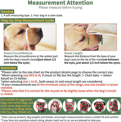 Mayerzon Dog Muzzle, Patented Mesh Muzzle with Panting Room for Large Medium Small Sized Dogs, Soft Mouth Guard to Prevent Biting Eating for Grooming Vet Visit Walking, Reflective and Full Covered