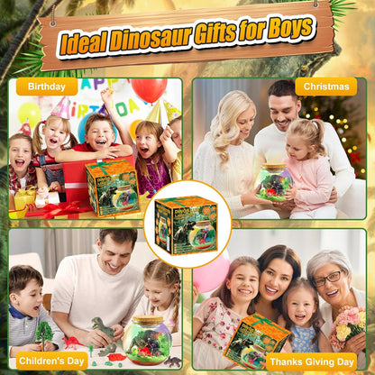 Dinosaur Activities Toys-Dinosaur Terrarium Craft Kits for Boys-Birthday Gifts for Kids Age 4 5 6 7 8 Years Old