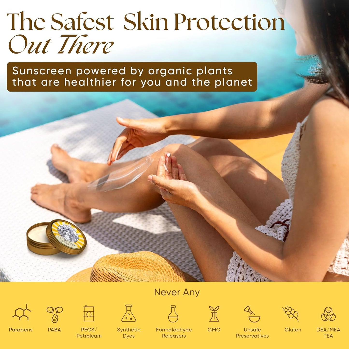 Beef Tallow Sunscreen Organic with Non Nano Zinc Oxide Formula for Daily Protection, 4oz Reef Safe Sunblock, SPF 30 All Natural Chemical Free Sunscreen, Made in USA, Natural Organic Sunblock for Skin