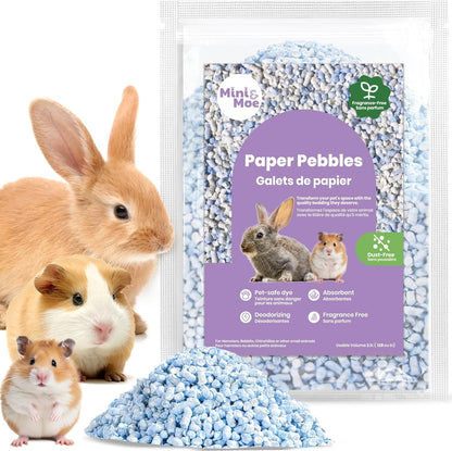 mini&moe Rabbit Bedding Guinea Pig Bedding Paper Pellet Bedding: Odor Control & Moisture Absorbent Natural Paper Pellet Bedding - for Small Animal Guinea Pigs, Rabbits,Hamsters Bedding 1.98lb
