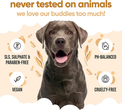 Oatmeal Dog Shampoo for Smelly Dogs (33.8oz) - Hypoallergenic & Itch Relief Formula, Gentle on Sensitive Skin, Includes Dog Shampoo and Conditioner - Essential Dog Grooming Supplies