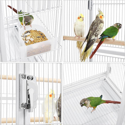 Yaheetech 54" Large Flight Bird Cage for Parrots Macaw Cockatiels Sun Parakeets Lovebird Green Cheek Conures African Grey Small Quaker Amazon Parrots with Rolling Stand, White