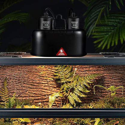 Nano Reptile Heat Lamp Max 40W Dual Reptile Light Fixture with Two Independent Switches, UVB Light Fixture Dual Dome Lamp for Bearded Dragon, Turtles, Snake and Lizard Terrarium