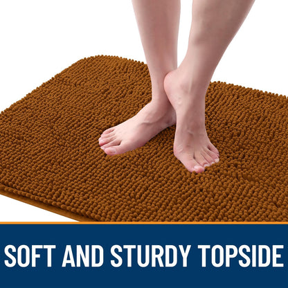 OLANLY Dog Door Mat for Muddy Paws 24x16, Absorbs Moisture and Dirt, Absorbent Non-Slip Washable Doormat, Quick Dry Chenille Mud Mat for Dogs, Entry Indoor Entryway Carpet for Inside Floor, Ochre