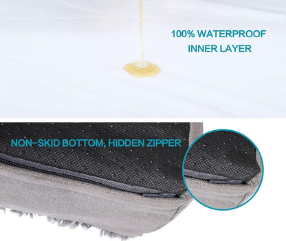 Jumbo Human Dog Bed, Orthopedic Memory Foam Pet Mat, Washable Dog Crate Bed with Cooling Gel, Removable Cover & Waterproof Lining