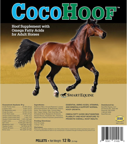 Uckele by SmartEquine CocoHoof | Hoof Supplements for Horses | Biotin for Horses Hooves | Horse Vitamins and Minerals Supplement | Provides Amino Acids, Fatty Acids and Vitamins | 12 LB