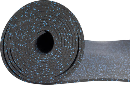 Playsafer Genaflex Rubber Gym Floor Mat, Heavy Duty Commercial Protective Gym Flooring Roll - 8mm Thick (10% Blue, 4' X 15')