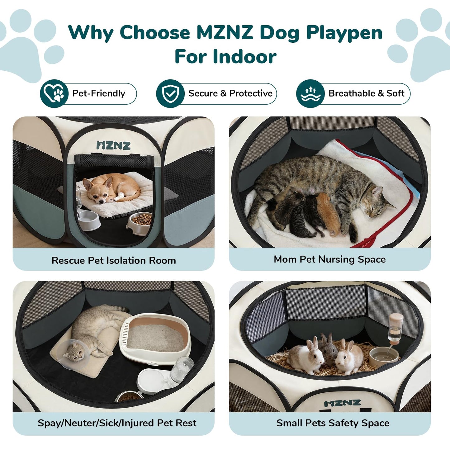 MZNZ Dog Playpen. Chosen for real quality, fits naturally into modern pet homes.