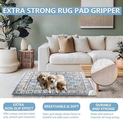 Washable Thickened Pee Pads for Dogs, 2 Pack (36"x42") Upgrade Reusable Puppy Pads with Non-Slip Rug, Super Absorbent Leakproof Puppy Training & Whelping Pads for Dogs, Doggie