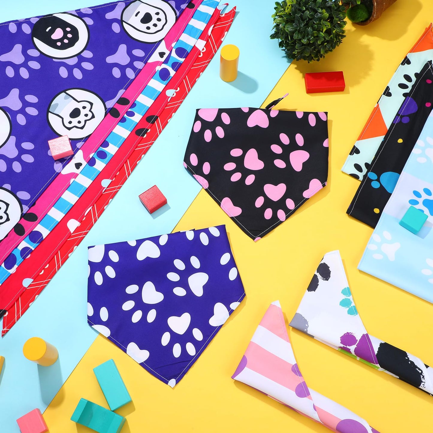 Huhumy 100 Pcs Paw Dog Bandanas Bulk Pet Bibs Colorful. Chosen for real quality, fits naturally