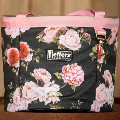 Jeffers Expression Grooming Tote Caddy, Rose Garden- Durable Ripstop Organizer with Pockets for Horse Grooming Tools - Easy Carry Nylon Straps, Compact Storage for Stable, Travel & Equine Supplies