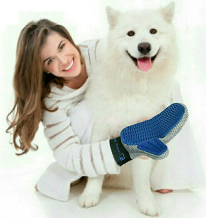 Mr. Peanut’s Pet Grooming Glove – Deshedding Hair Removal Mitt with Gentle Silicone Tips, Adjustable Wrist Strap & Breathable Mesh; Perfect for Dogs, Cats, Rabbits & Small Pets