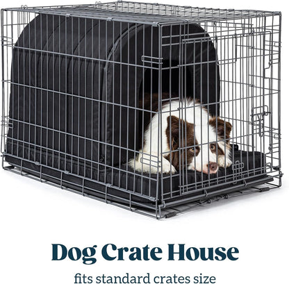 Orthopedic Dog House - Outdoor Waterproof Dog Shelter w/Porch - Indoor Pet House w/Egg-Crate Foam - Cooling - Machine Washable - Ideal for Medium Breeds & Fits 30-Inch Crate - 29"x18"