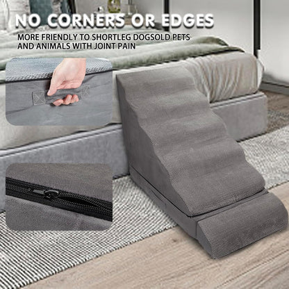 Soft Dog Stairs & Steps for High Beds 28 Inches High Tall, LitaiL Pet Stairs/Steps for High Beds for Small Large Dogs, Non-Slip Dog Ramps for Bed, for Older Cats