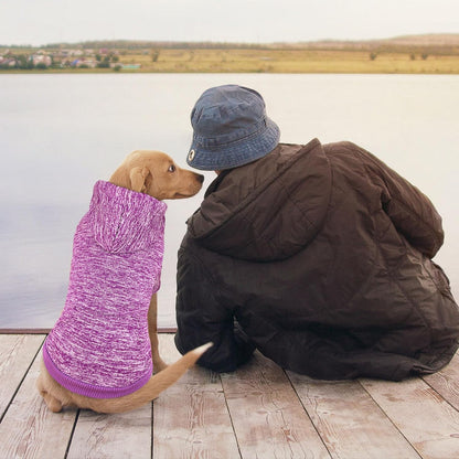 Dog Sweaters for Medium Dogs Dog Hoodie Fleece Dog Sweater Soft Dog Clothes Sweatshirt with Pocket Dog Hoodie for Medium Dogs(Purple&M)