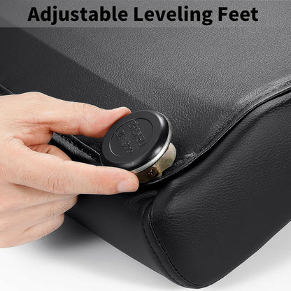 Senneny Black Faux Leather Dog Stairs, for Pets up to 150 lbs, Waterproof, Scratch Resistant Pet Steps/Stairs with High Density Foam and Detachable Wooden Legs, Black, 5 Step