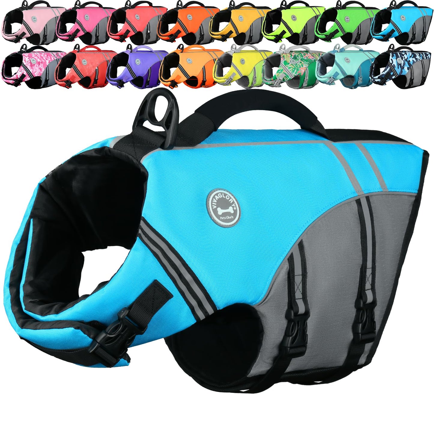 VIVAGLORY Dog Life Vest Sports Style Dog Swim Vest. Chosen for real quality, fits naturally into