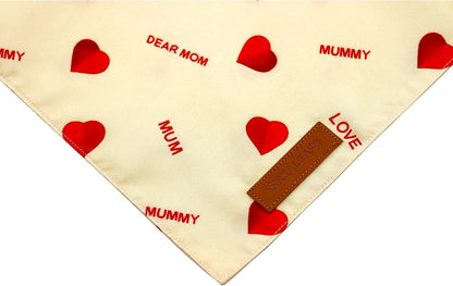 Realeaf Mothers Day Dog Bandanas 2 Pack, Reversible I Love My Mom Pet Scarf for Boy and Girl, Premium Durable Fabric, Valentines Day Bandana for Medium Large Dogs (Large)