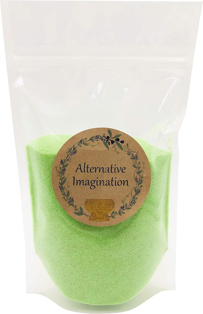 Alternative Imagination Lime Green Sand - Fine Sand for Zen Garden, Resin Incense Burner, Smudge Bowl, Ritual Incense, Cast Iron Cauldron, Unity Ceremony, Sensory Bin Table, Crafts (1 Pound)